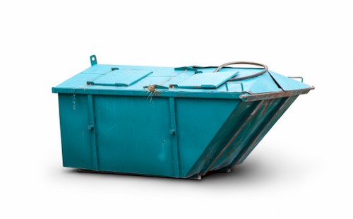 Staff reviewing safety procedures near waste containers